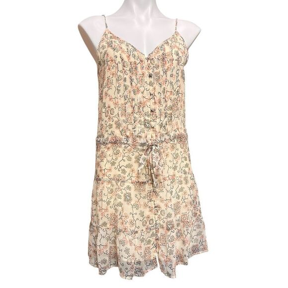 PAIGE Shirley Silk Floral Print Spaghetti Strap Mini Dress Size Small - Picture 1 of 12